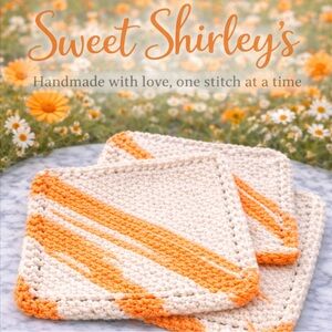 Bundle of 3 “Porcelain Orange Stripe” Dish Cloths